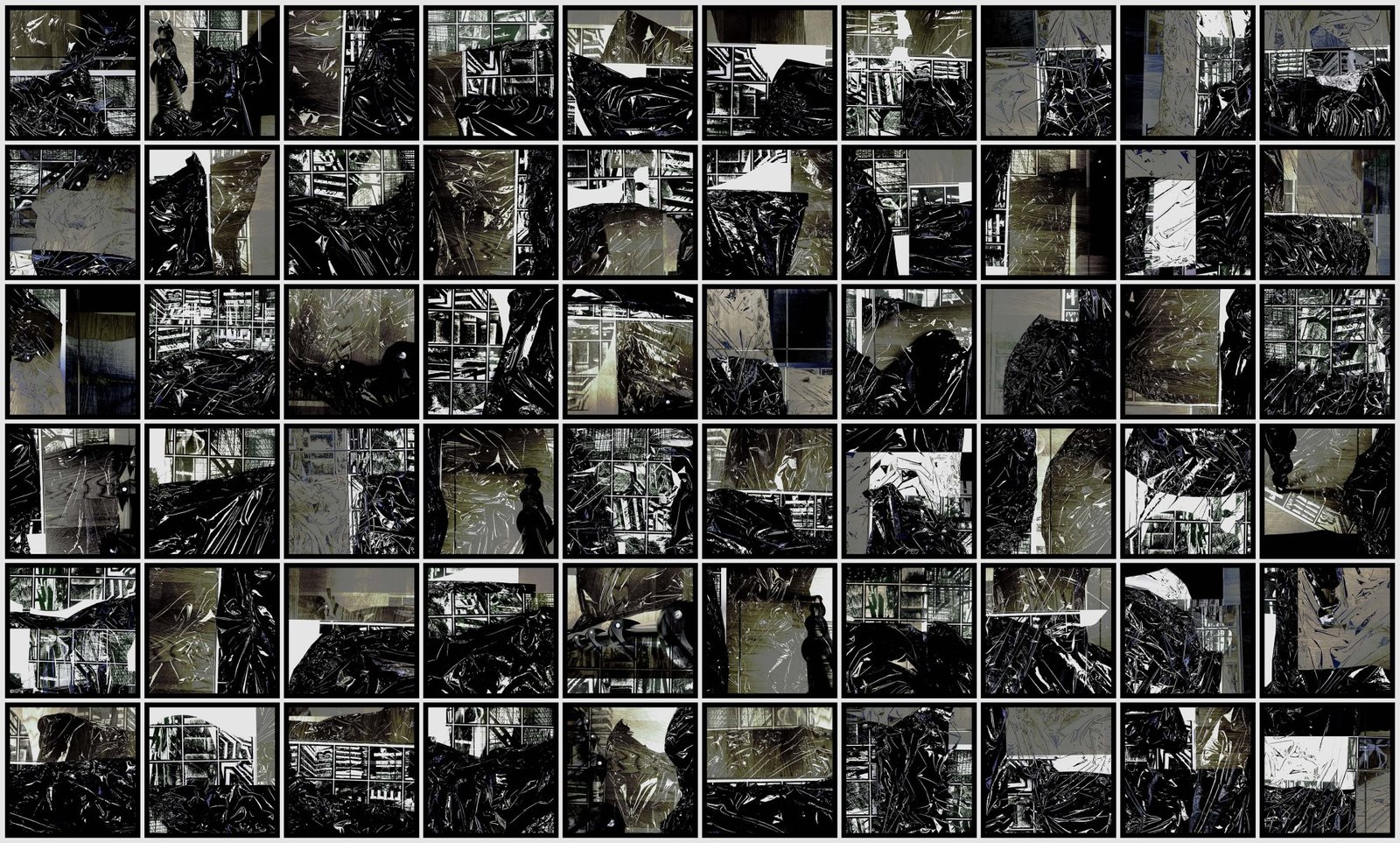 (1415-1070-60) WORN-OFF GREEN WITH GARBAGE BAGS, 2018